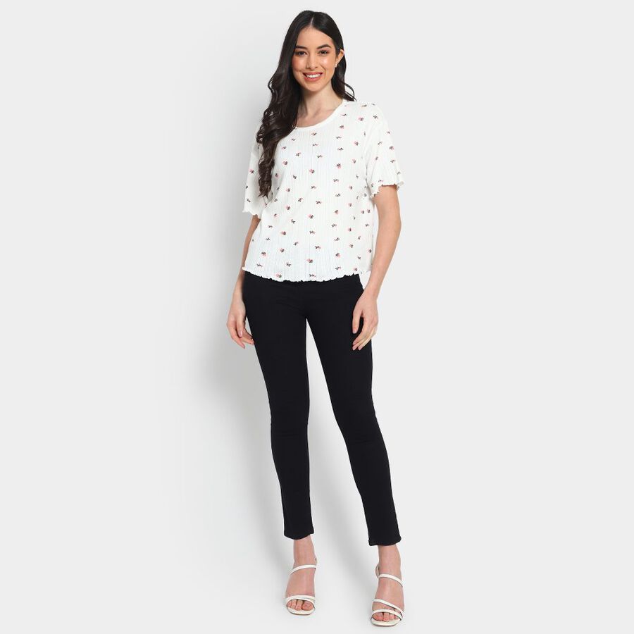 Ladies' 100% Cotton Top, Off White, large image number null